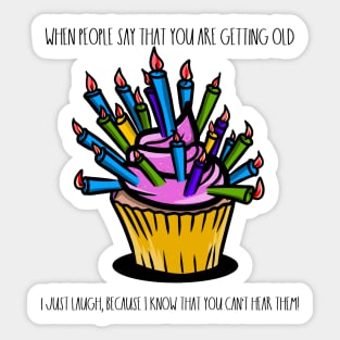 Funny birthday pink cupcake Sticker